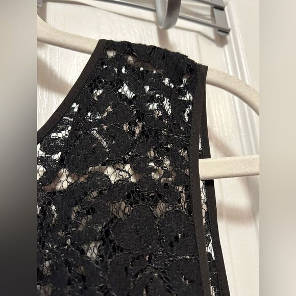 BCBG Maxazria Alice Dress black crochet lace overlay size 10 EUC back zip - Picture 5 of 16